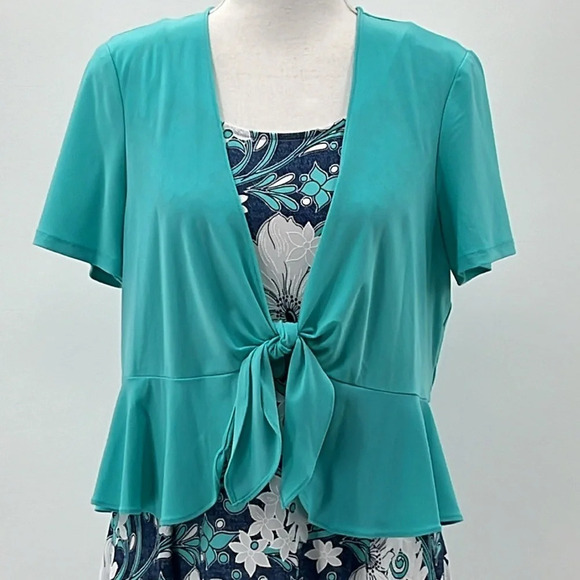 Perceptions NY 2 Tank Style Floral Dress & Peplum Jacket - 2 Piece Set - Medium - Picture 2 of 9